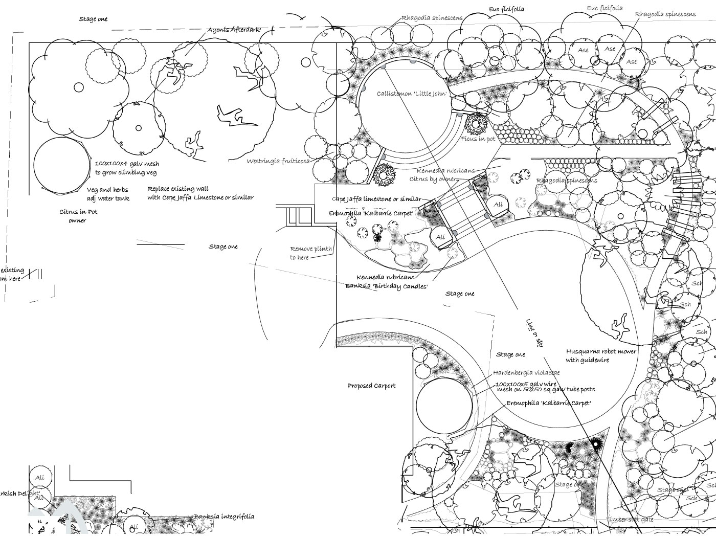 Garden design softscape plans showing native plants Garden design softscape plans showing native plants