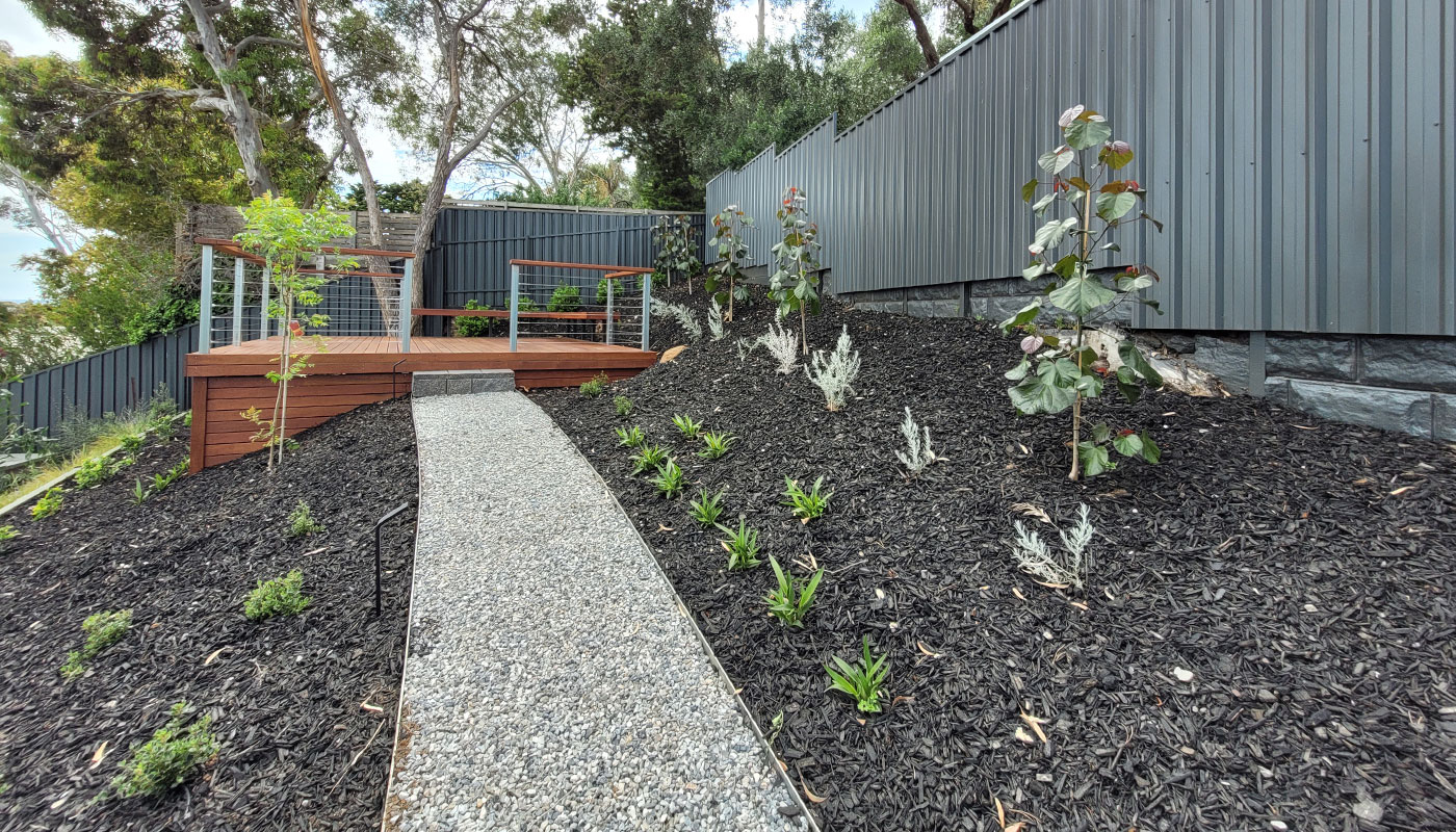 Gravel Path To Timber Deck